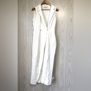 ASOS DESIGN Women’s Long Vest Waistcoat Ecru White Size 8 NWT